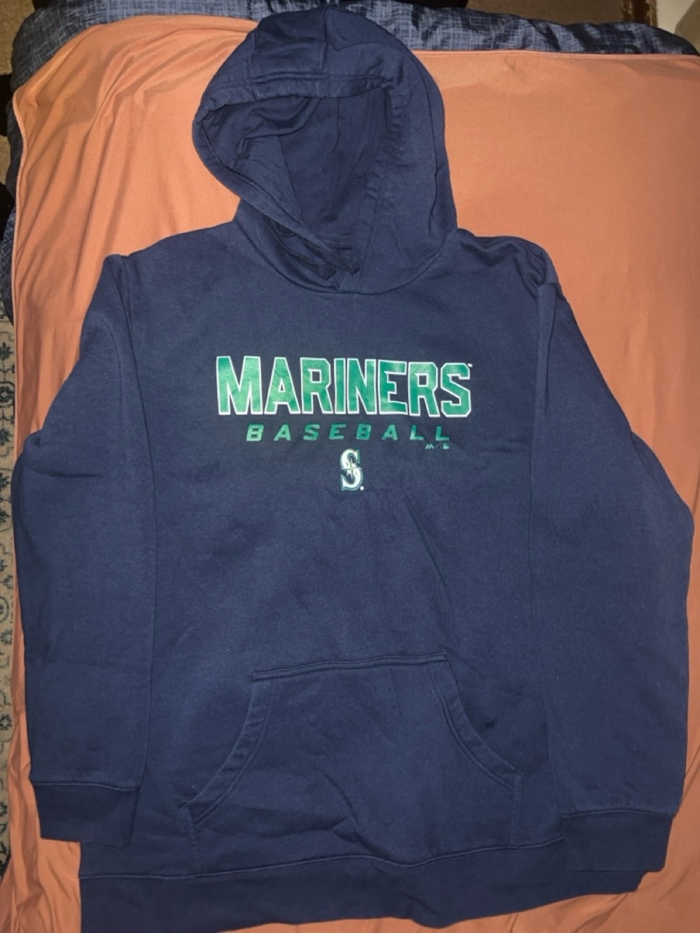 Majestic Navy Blue Mariners Baseball Pullover Hoodie